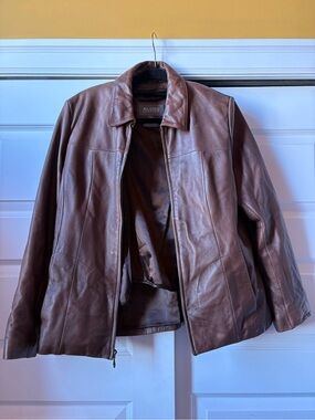 Wilsons Leather Women's Brown Zip-Front Leather Jacket
